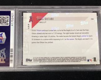  2018 SHOHEI OHTANI GEM MINT 10 TOPPS BASEBALL CARD,