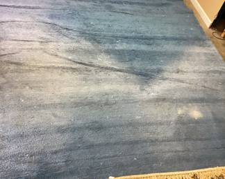 BLUE COTTON AREA RUG, MADE IN PORTUGAL, 8'