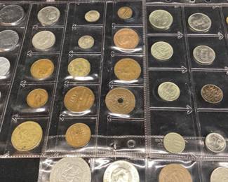 (3) SHEETS OF FOREIGN COINS