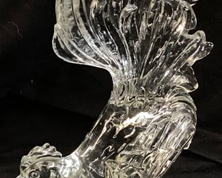 HEISEY FIGHTING GLASS ROOSTER, 8.5’’