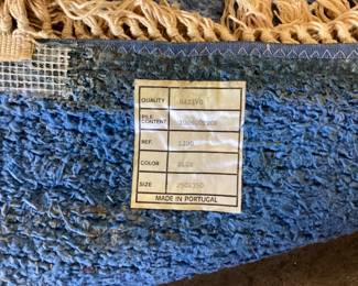 BLUE COTTON AREA RUG, MADE IN PORTUGAL, 8'