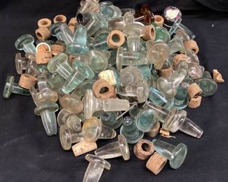 LARGE VTG. GLASS STOPPER COLLECTION