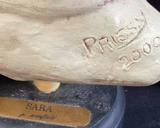 BUST OF A WOMAN, SARA, SIGNED PRISSY