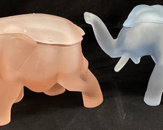 PINK & BLUE TIARA ELEPHANT CANDY DISHES