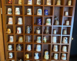 Thimble Collection In Wall Mount Display Case