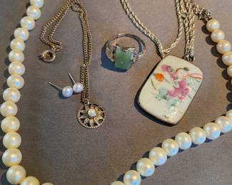 Genuine Pearls,Pottery Chard Necklace More
