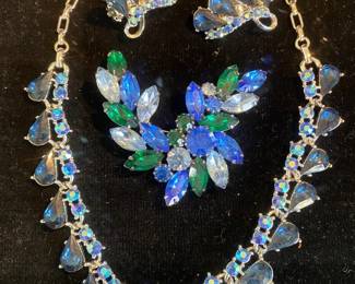 Rhinesone, Necklace, Earring Set And Brooch
