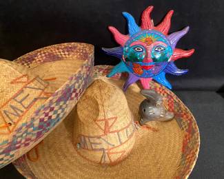 Mexican Painted Red Clay Sun More From Mexico