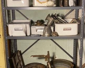 Vintage Refrigerator Drawers, Universal Food Chopper, Cast Iron Dutch Oven