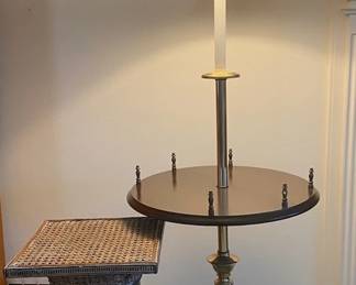 Lamp Table And Cane Side Table