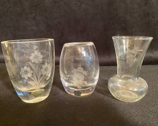 Swedish Etched Crystal Vase More