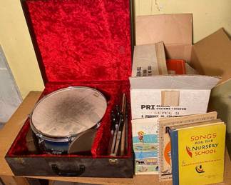 Vintage Slingerland Snare Drum And Music