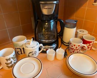 Coffee Time Mugs, Braun Grinder  BlacknDecker Coffee Pot
