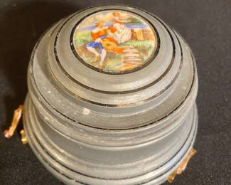 Vintage Pewter Music Trinket Box