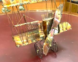 Enesco rainbow copper propeller plane