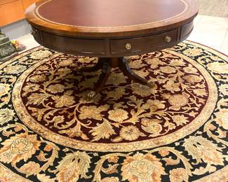 Mahogany and leather center hall table