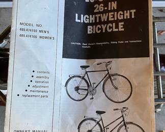 Vintage MINTY Sears Bike with ORIGINAL MANUAL