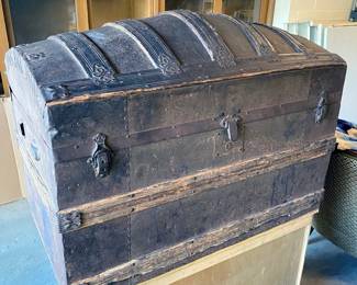 Antique Camel Back Trunk