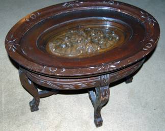 Carved End Table Maybe Hungarian in Origin