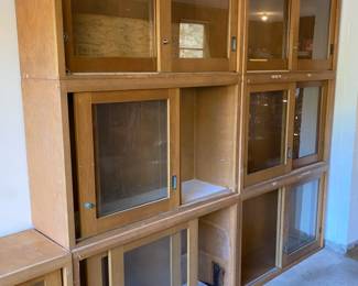 A Total of 8 Old Science Room School Cabinets from Wakarusa High School