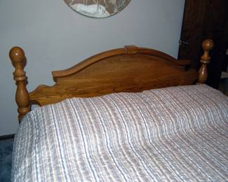 NICE OAK Head Board Bedroom Set