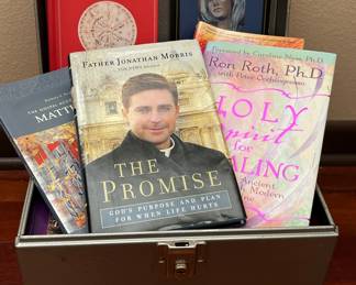 Box lots of mixed religious books, catholic related books
