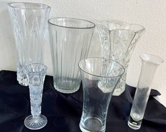 Vases crystal and glass