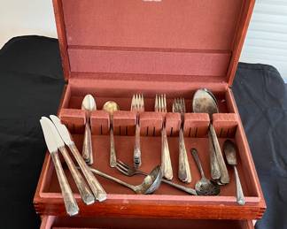 Silver plate flatware in box