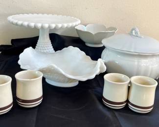 Milk glass, stoneware, McCoy 