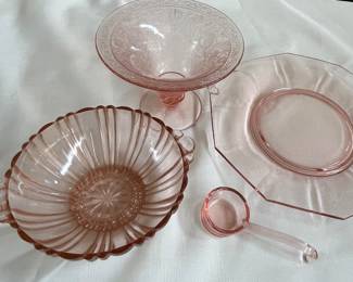 Pink depression glass