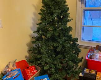 Several Christmas trees. 