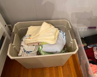 Lots of baby’s blankets.