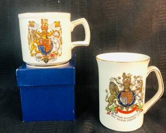 Royal cups 1977 Queen Elizabeth & 1981 Princess Diana 