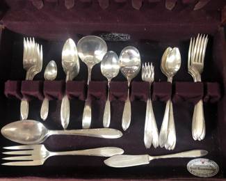 Silver plate flatware in box