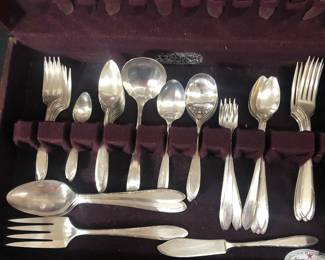 Silver plate flatware in box