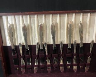 Silver plate flatware in box