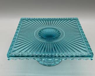 Danesco Loire Blue Small Square Cake Stand