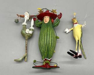 (3) Whimsical Boxed Christmas Ornaments by Dept 56