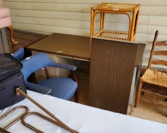 Vintage Wood & Metal "L" 2 piece desk