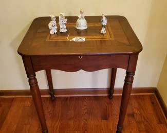 Antique Table with Inlay & Organizer Draw