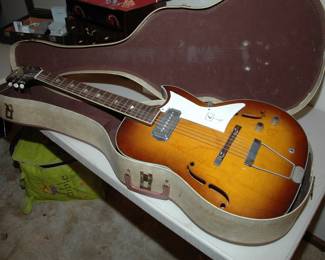 Early 1960's KAY GALAXIE SUNBURST GUITAR, w/ Kleenex box/Barney Kessel pickup!