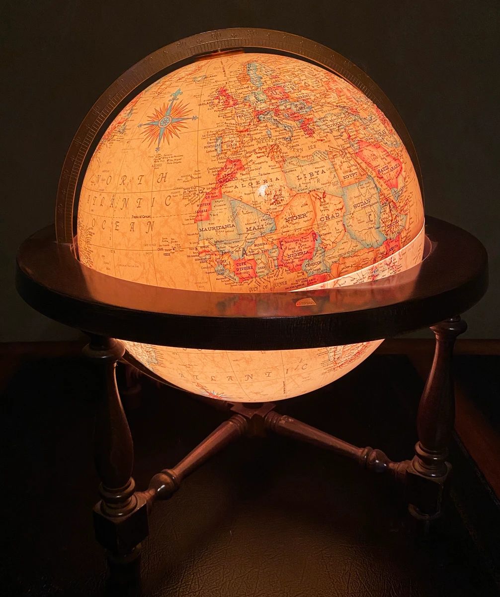Mid-Century Illuminated Globe Lamp