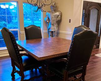 Spanish Hacienda Style Square Pedestal Dining Table