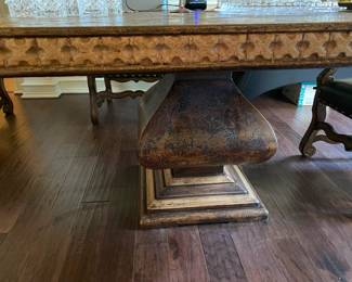 Spanish Hacienda Style Square Pedestal Dining Table