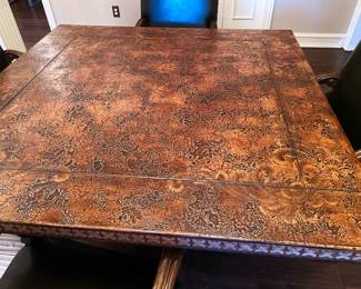 Spanish Hacienda Style Square Pedestal Dining Table