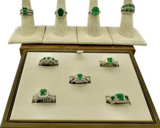 many Colombian  emerald and diamond ring s