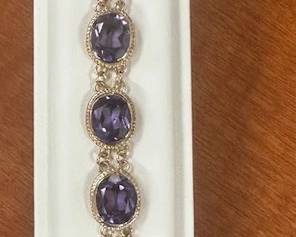 14 K  ANTIQUE 25 CT AMETHYST BRACELET 