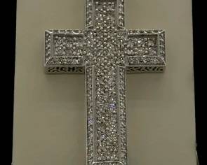12.5 ct diamond white gold cross 