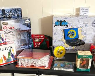 VINTAGE IN BOX BATMAN RECORD PLAYER AND MORE.