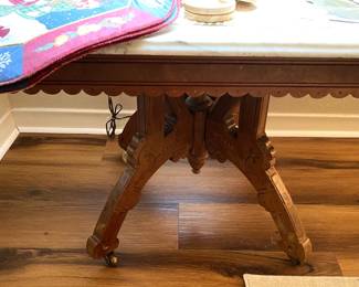 ANOTHER ANTIQUE MARBLE TOP TABLE.